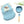 Kids Station™ Blue 3pcs Bib, Bowl and Spoon Baby Silicone Feeding Set