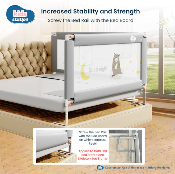 Kids Station™ Two Sides Grey 6'0" x 5'0" Bed Guard Rail