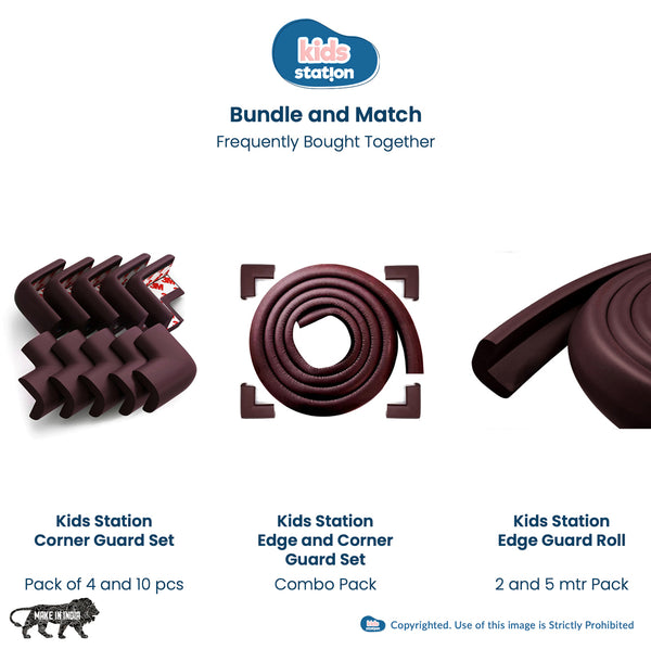 Kids Station™ Made In India L-Shape, 50gm/mtr, Brown, 2mt+4pcs Combo Pack