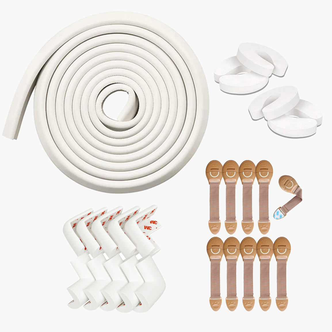 Kids Station Baby Proofing Kit – Edge Guards, Corner Guards, Door Stopper & Safety Locks