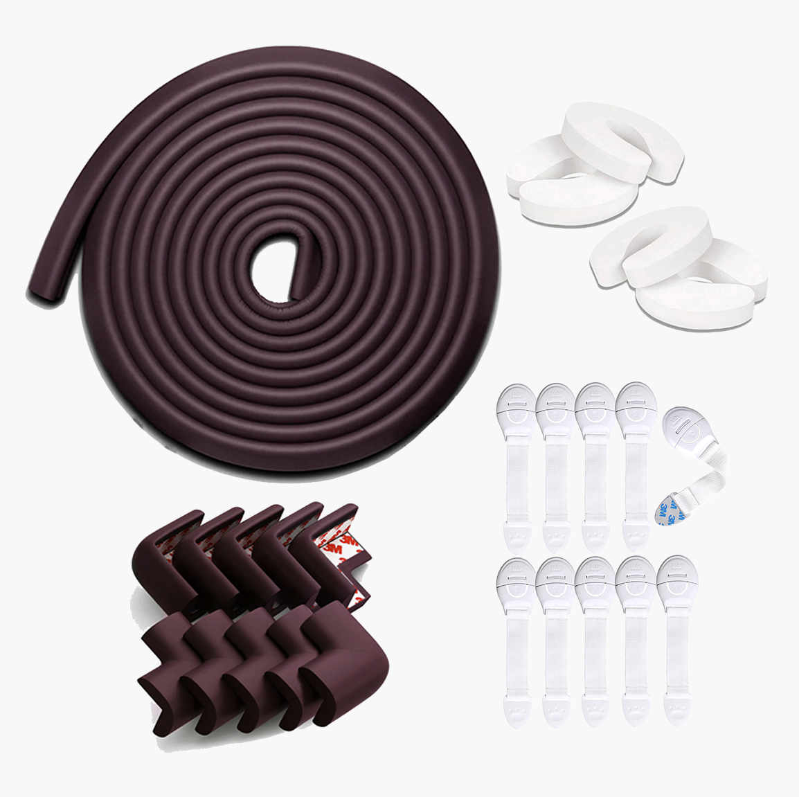 Kids Station Baby Proofing Kit – Edge Guards, Corner Guards, Door Stopper & Safety Locks