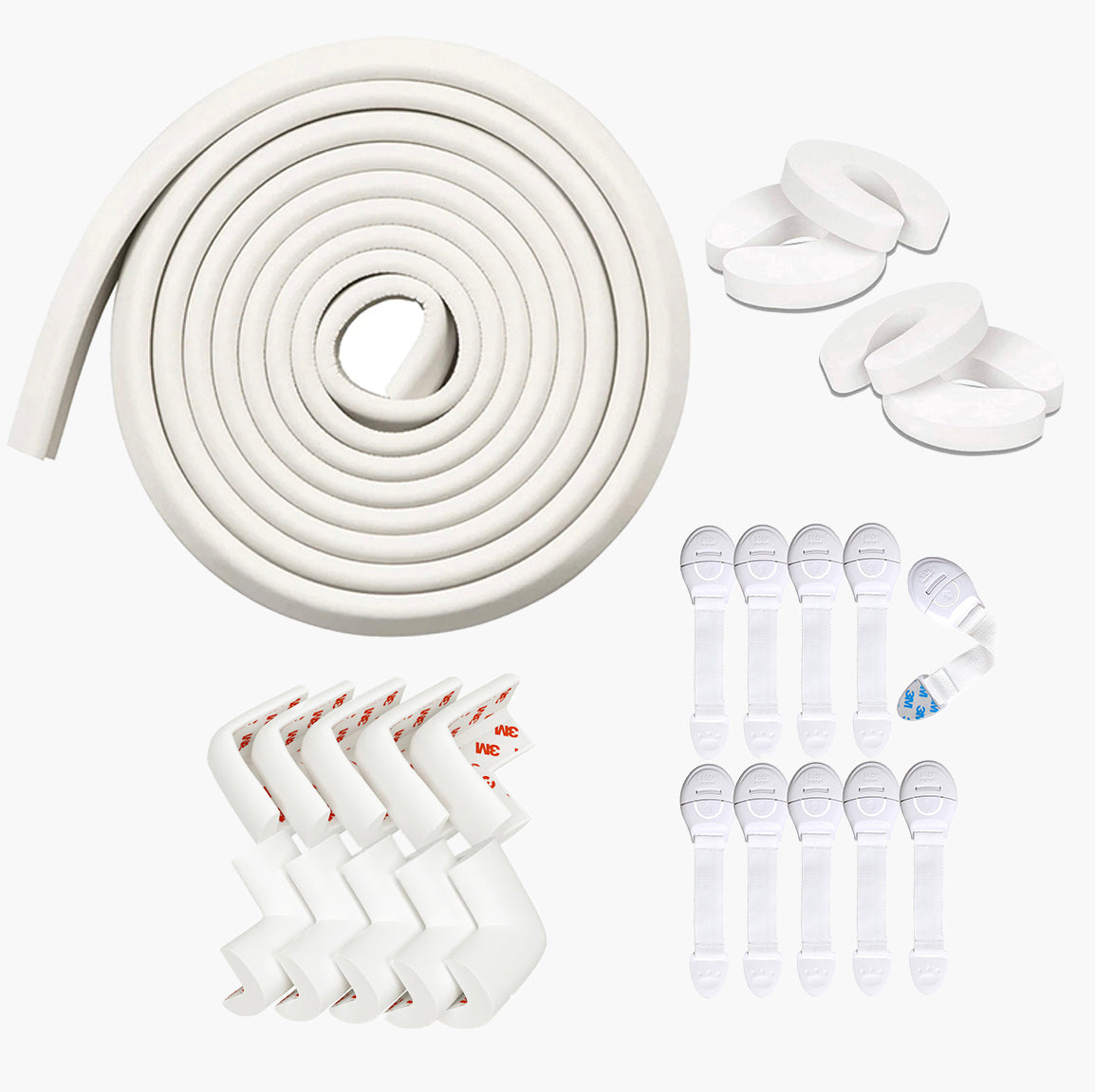 Kids Station Baby Proofing Kit – Edge Guards, Corner Guards, Door Stopper & Safety Locks