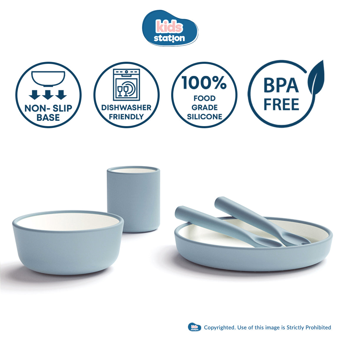 Modern Dual Colour Silicone Feeding Set