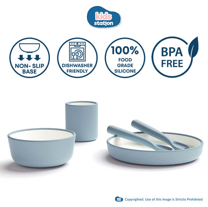 Modern Dual Colour Silicone Feeding Set