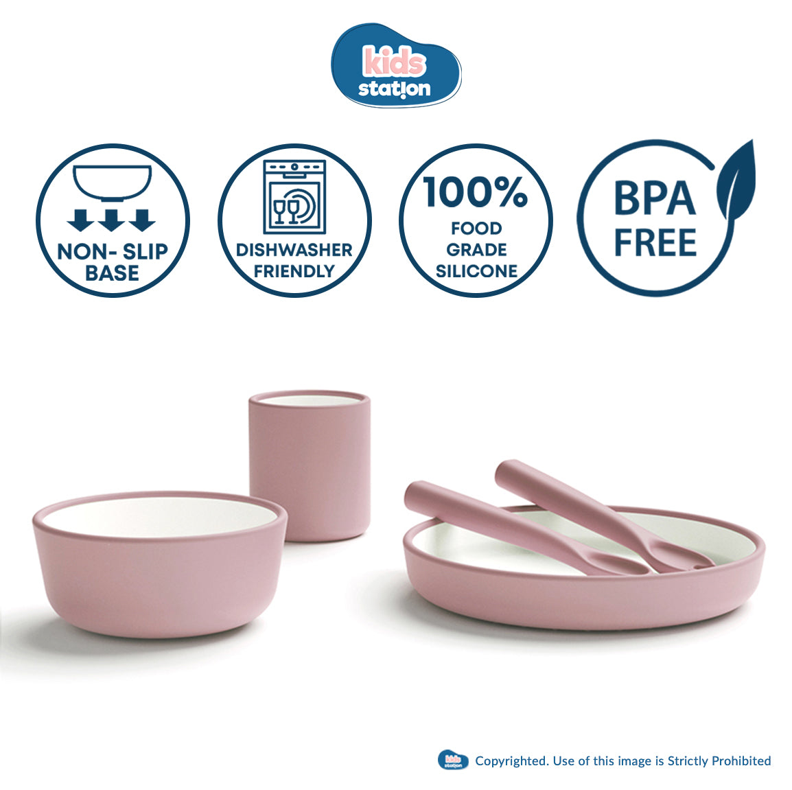 Modern Dual Colour Silicone Feeding Set