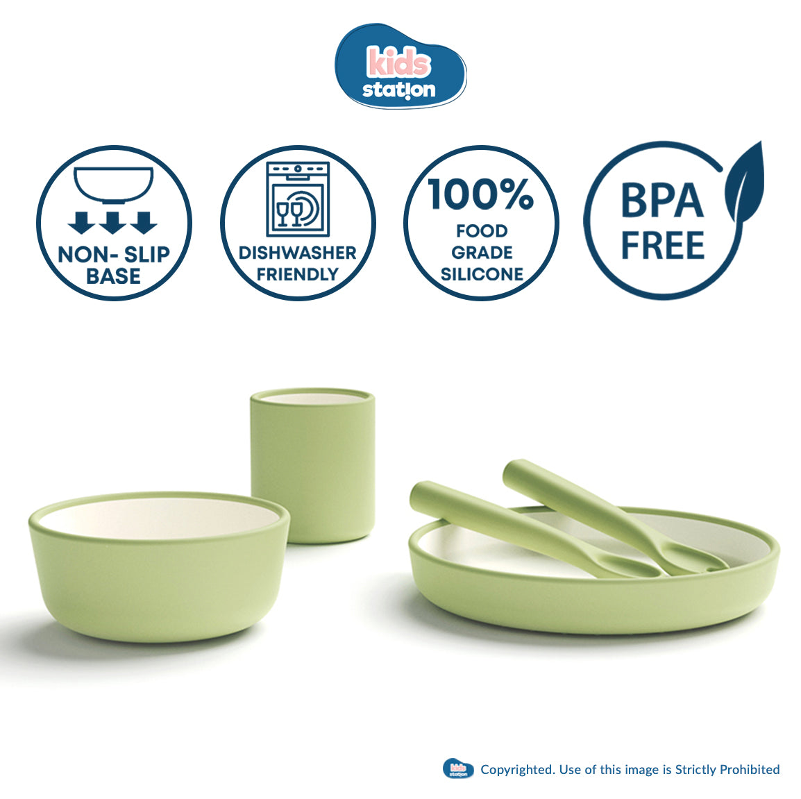 Modern Dual Colour Silicone Feeding Set