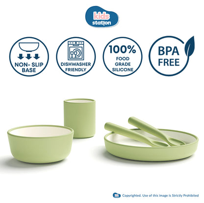 Modern Dual Colour Silicone Feeding Set