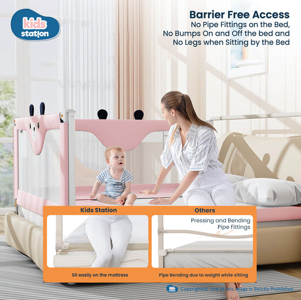 Kids Station™ One Side Pink 6'6" Bed Guard Rail