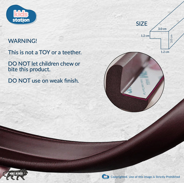 Kids Station™ Made In India L-Shape, 60gm/mtr, Brown, 5 Meters Edge Guard