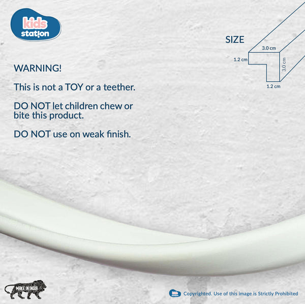 Kids Station™ Made In India L-Shape, 60gm/mtr, Off-White, 2 Meters Edge Guard