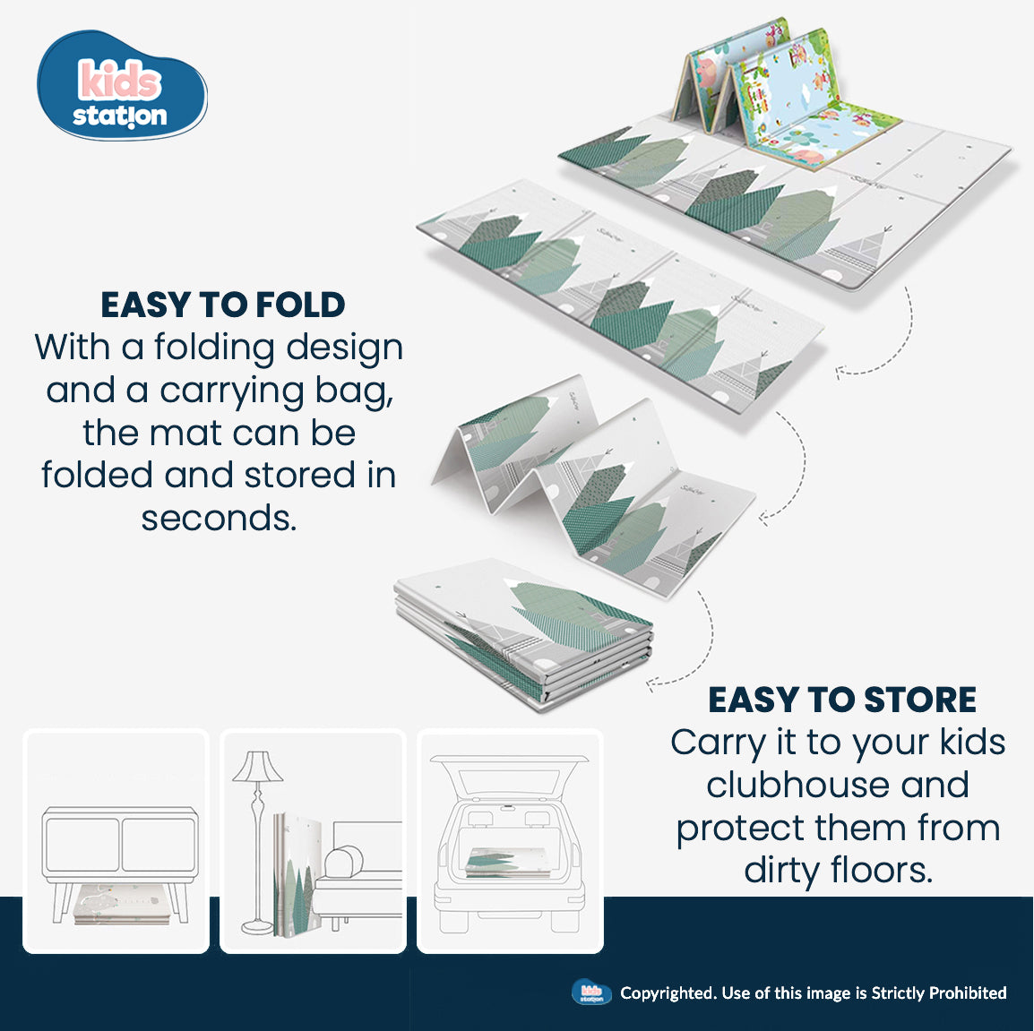 Foldable Baby Play Mats (180cm x 200cm x 1.0cm)