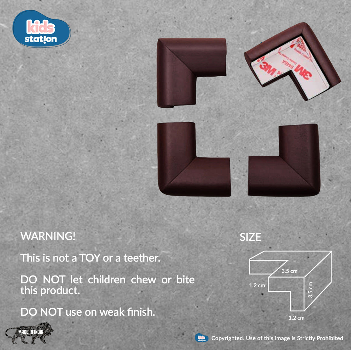 Kids Station L-Shape NBR Corner Guards for Baby Safety