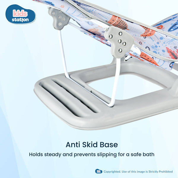Kids Station Printed Baby Bather – Soft, Foldable & Supportive Bath Seat for New-borns