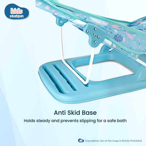Kids Station Printed Baby Bather – Soft, Foldable & Supportive Bath Seat for New-borns