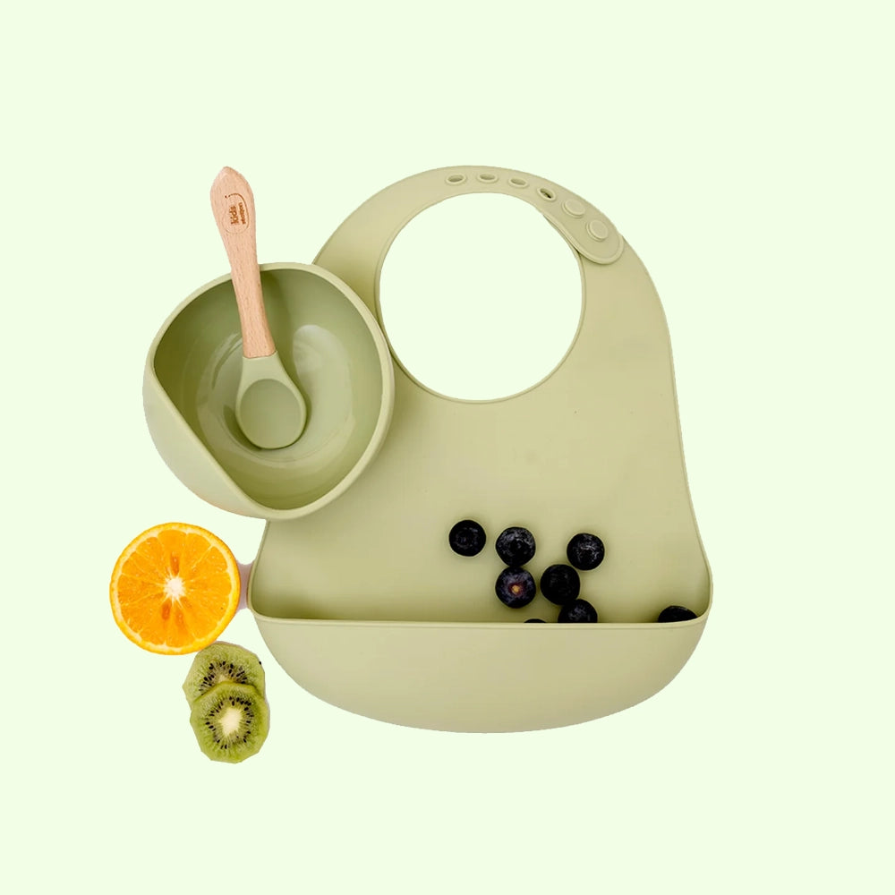 Silicone Survival Kit – 3-Piece Mess-Free Baby Feeding Essentials