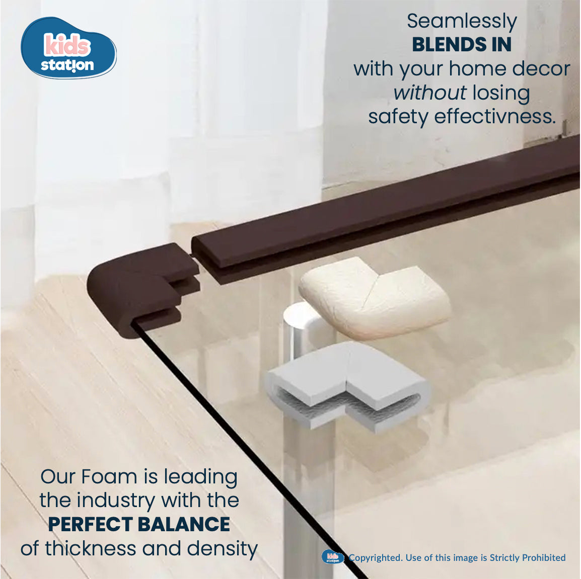 U-Shape Edge Guard Combo – Foam Strip + Corner Protectors for Baby Safety