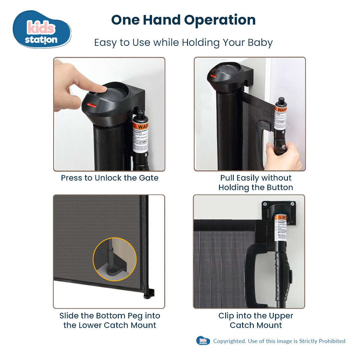 Retractable Safety Gate with Fun Stickers