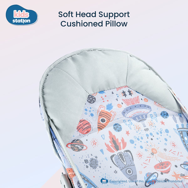 Kids Station Printed Baby Bather – Soft, Foldable & Supportive Bath Seat for New-borns
