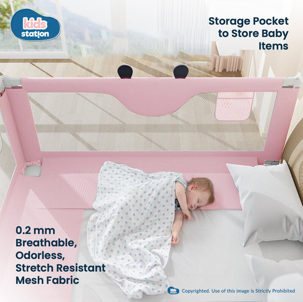 Kids Station™ Three Sides Pink 6'0" x 6'0" Bed Guard Rail