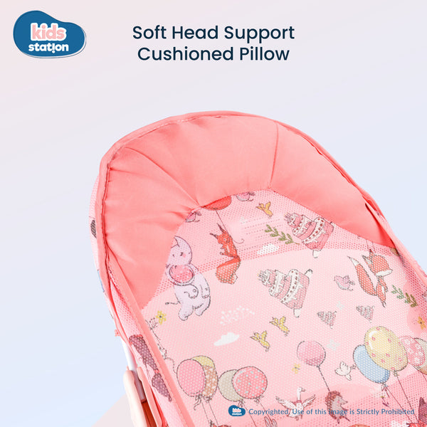 Kids Station Printed Baby Bather – Soft, Foldable & Supportive Bath Seat for New-borns