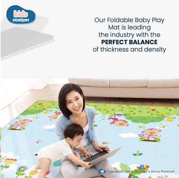 Kids Station™ 200 x 180 x 1 cm Foldable Baby Play Mat