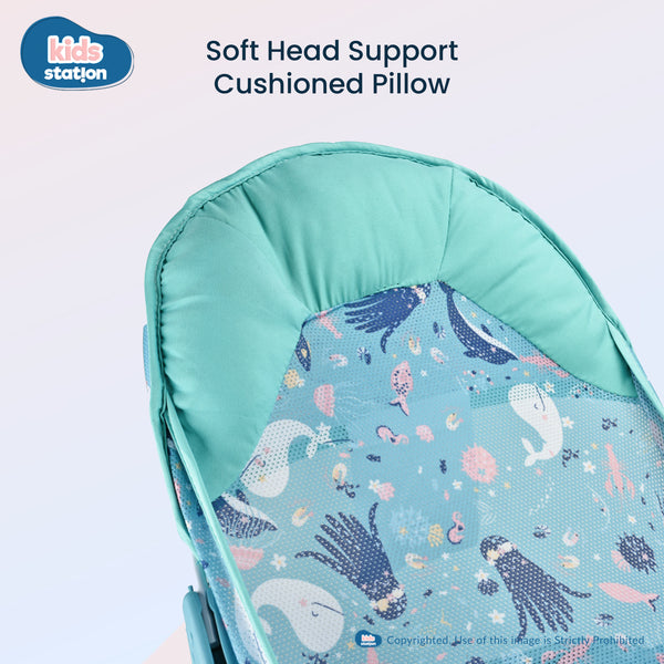 Kids Station Printed Baby Bather – Soft, Foldable & Supportive Bath Seat for New-borns