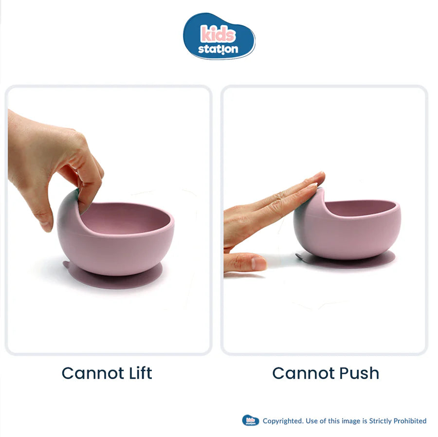 Baby Feeding Bowl & Spoon – Mess-Free Mealtime Essentials Light Pink