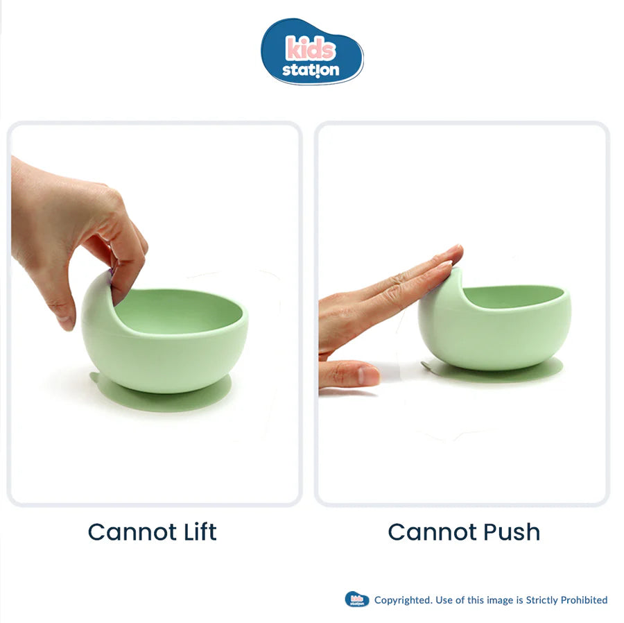 Baby Feeding Bowl & Spoon – Mess-Free Mealtime Essentials Green