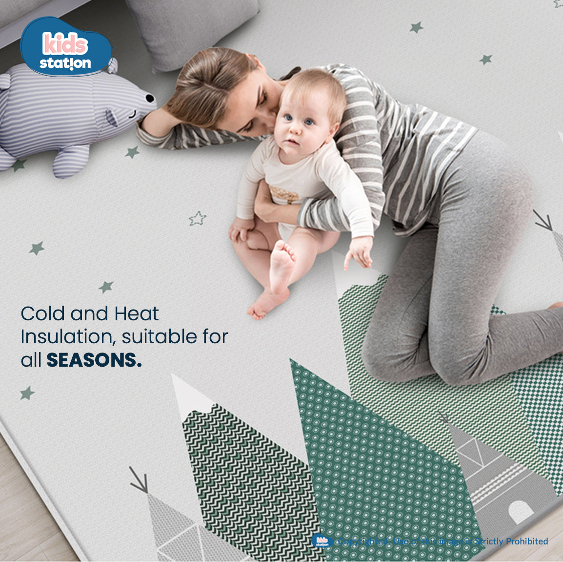 Foldable Baby Play Mats (180cm x 200cm x 1.0cm)