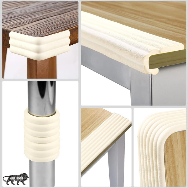 Kids Station Dense Foam Edge Guard for Baby Safety – W-Shape Cushion Protector for Furniture Edges