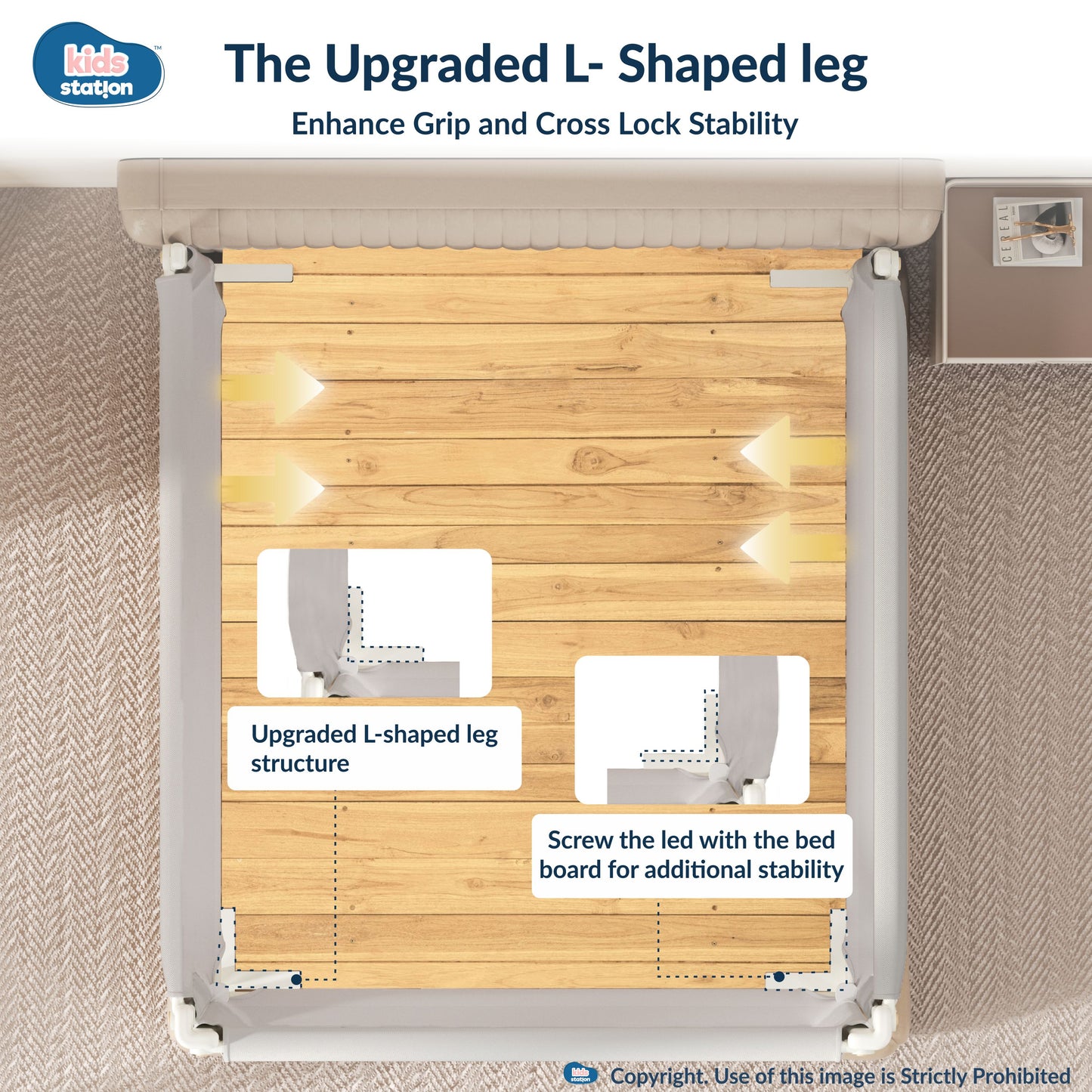 3-Side Foldable New Model Baby Bed Rail Guard