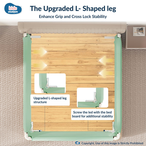 Kids Station 1-Side Foldable Baby Bed Rail Guard | Portable, Patented – Made in India