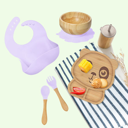 Panda Mealtime Magic – 6-Piece Bamboo Baby Feeding Set