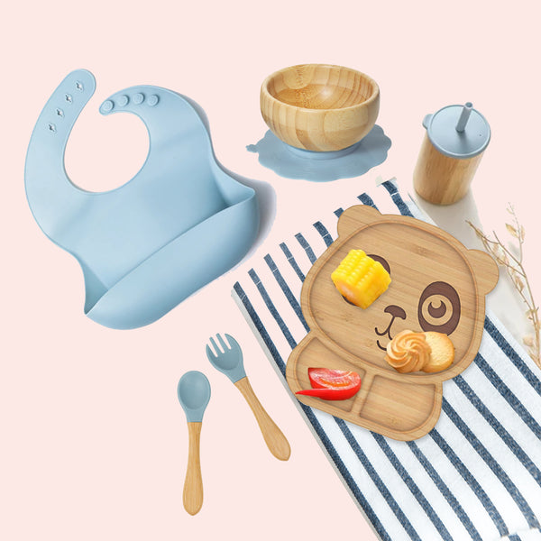 Panda Mealtime Magic – 6-Piece Bamboo Baby Feeding Set