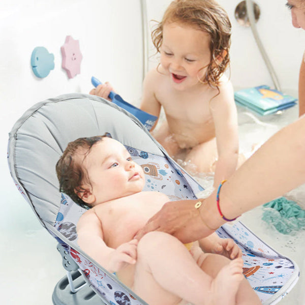 Kids Station Printed Baby Bather – Soft, Foldable & Supportive Bath Seat for New-borns