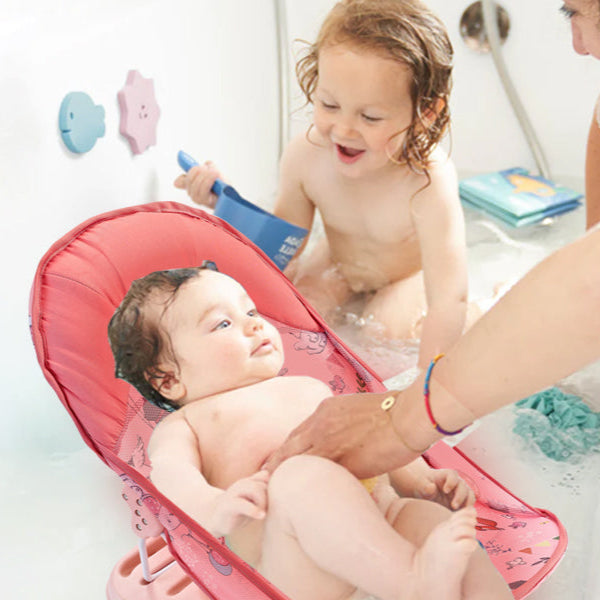 Kids Station Printed Baby Bather – Soft, Foldable & Supportive Bath Seat for New-borns