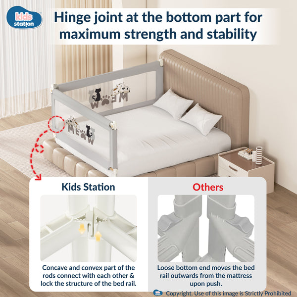 Kids Station 1-Side Foldable Baby Bed Rail Guard | Portable, Patented – Made in India