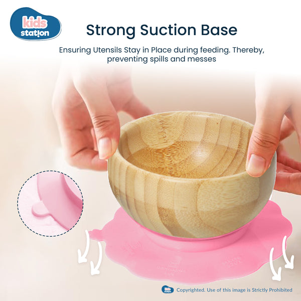 Kids Station Panda Mealtime Magic – 6-Piece Bamboo Baby Feeding Set