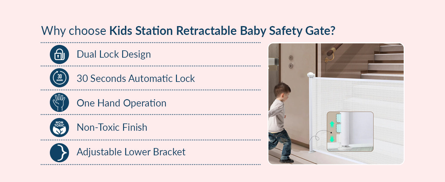 Retractable Safety Gate with Fun Stickers