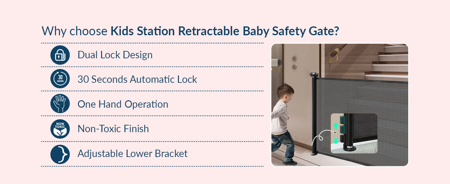 Retractable Safety Gate with Fun Stickers
