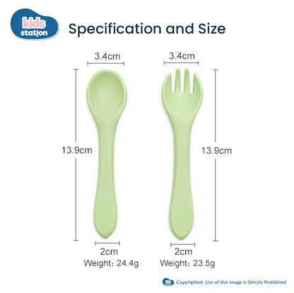 Silicone Spork & Spoon Set – Safe Feeding for Babies