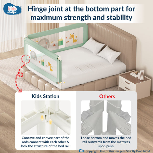 Kids Station 1-Side Foldable Baby Bed Rail Guard | Portable, Patented – Made in India