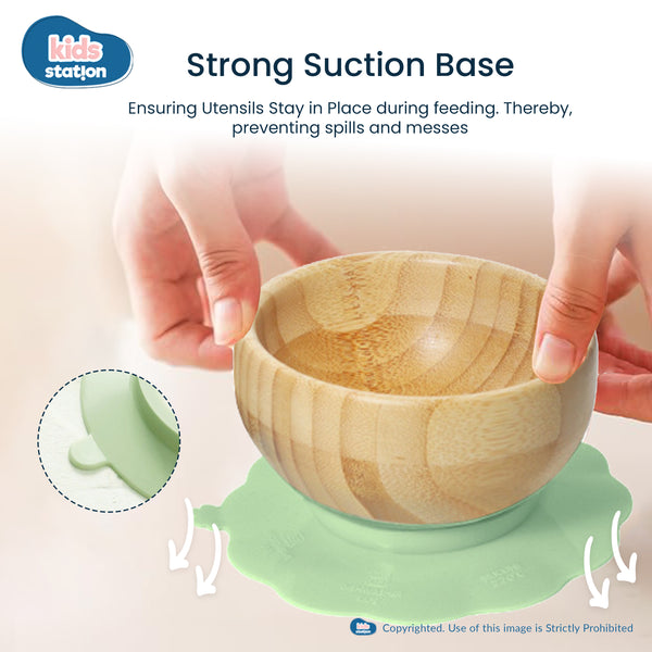 Kids Station Panda Mealtime Magic – 6-Piece Bamboo Baby Feeding Set