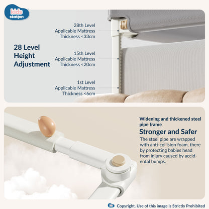 1-Side Foldable New Model Baby Bed Rail Guard