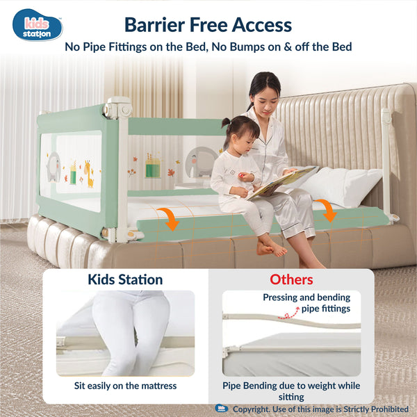 Kids Station 1-Side Foldable Baby Bed Rail Guard | Portable, Patented – Made in India