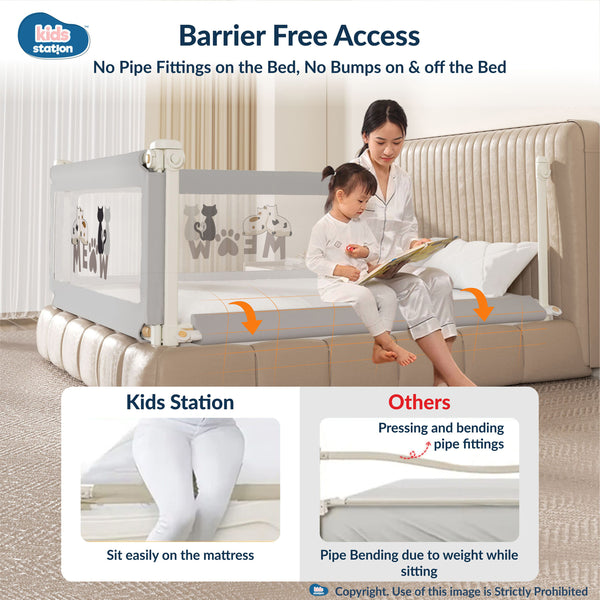 Kids Station 1-Side Foldable Baby Bed Rail Guard | Portable, Patented – Made in India