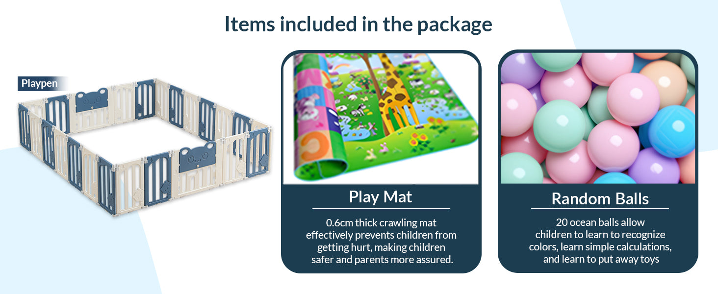 Little Bear Playard with Balls & Play Mat