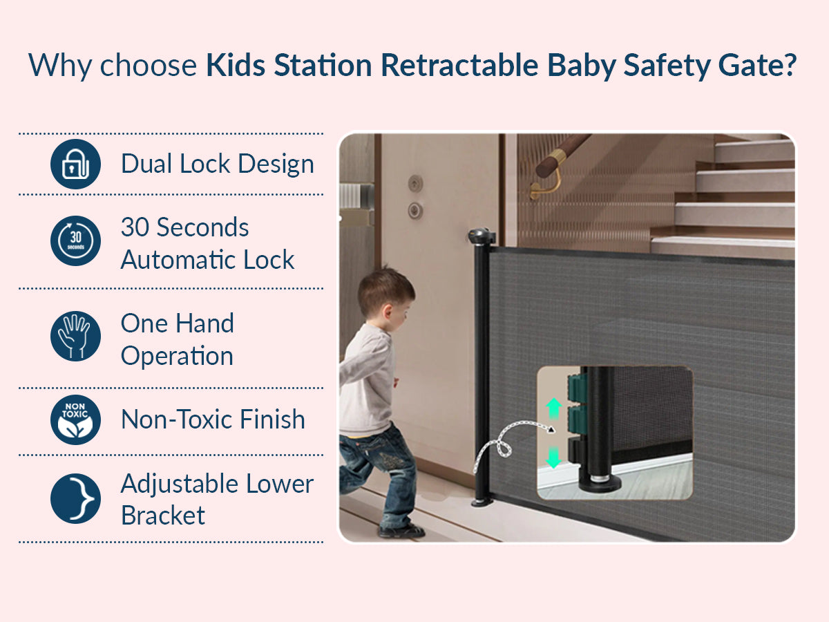 Retractable Safety Gate with Fun Stickers