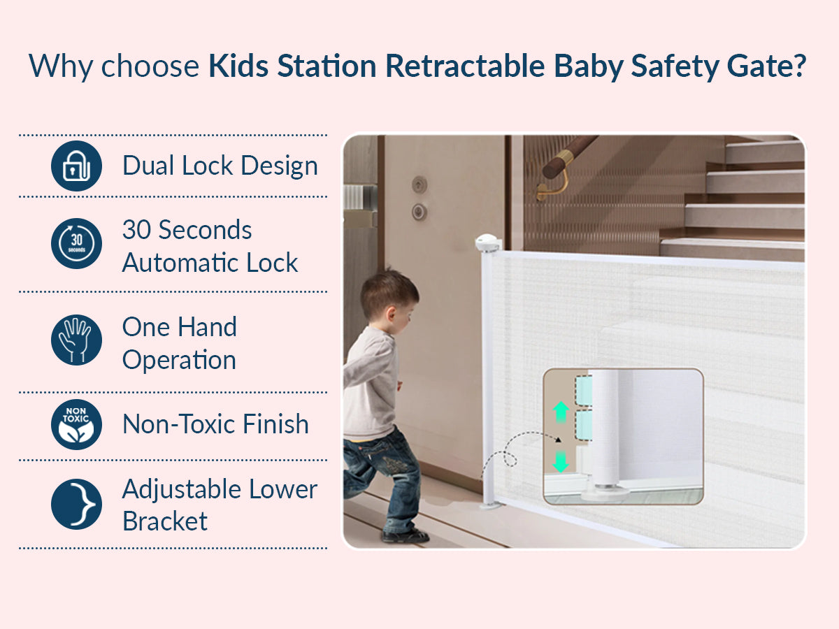 Retractable Safety Gate with Fun Stickers