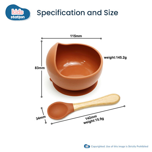 Kids Station Baby Feeding Bowl & Spoon